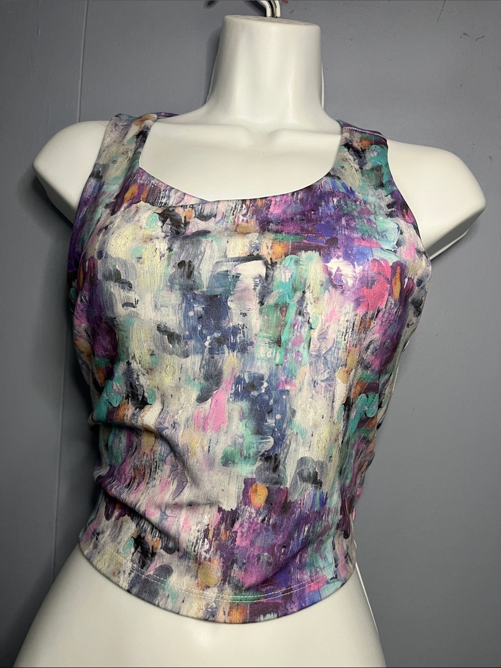 RBX Purple Multi Abstract Racerback Athletic Tank